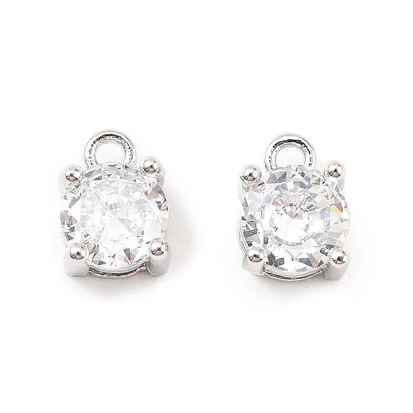 Brass Micro Pave Cubic Zirconia Pendants