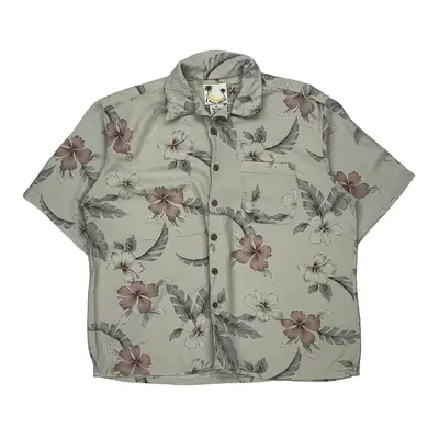 Banana Cabana Hawaiian Shirt - 2XL Beige Silk