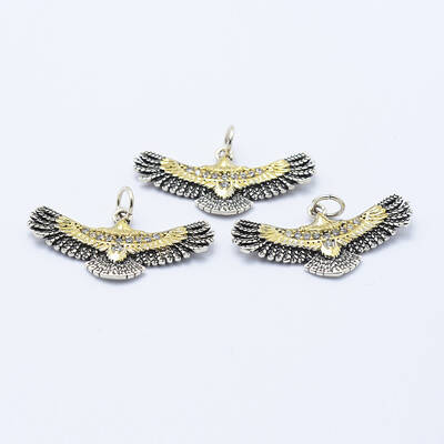 Brass Micro Pave Cubic Zirconia Pendants