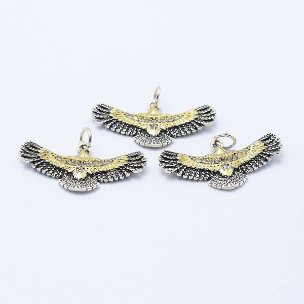 Brass Micro Pave Cubic Zirconia Pendants