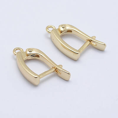 Brass Hoop Earring Findings with Latch Back Closure