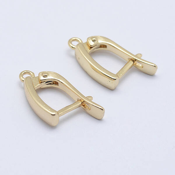 Brass Hoop Earring Findings with Latch Back Closure