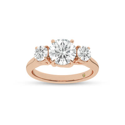 Quintessential Three Stone Round Lab Grown Diamond Engagement Ring | 10K Rose Gold 2 3/4 CT. TW.