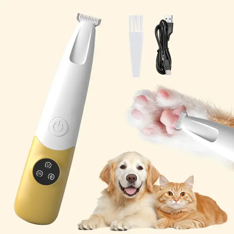 LINKEVAP Rechargeable Pet Hair Trimmer Kit, Pet Paw Trimmer, Cordless Quiet Dog Trimmer for Grooming with LED Light, Small Do...