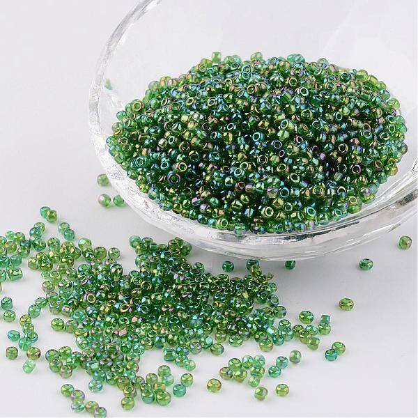 Round Transparent Colors Rainbow Glass Seed Beads