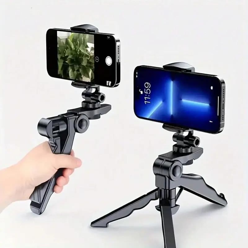 Portable 360° Rotating Anti-shake Fixed Tripod Camera Holder, Cell Phone Tripod for iPhone, Mobile Phone Bracket for Broadca...