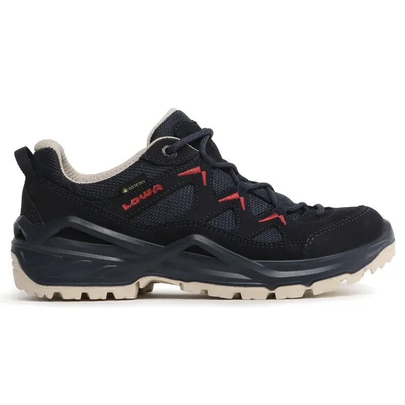Lowa Sirkos Evo GTX Lo Suede Textile Women's Lace Up Shoes - Navy Redwood - Size:US 8 Women