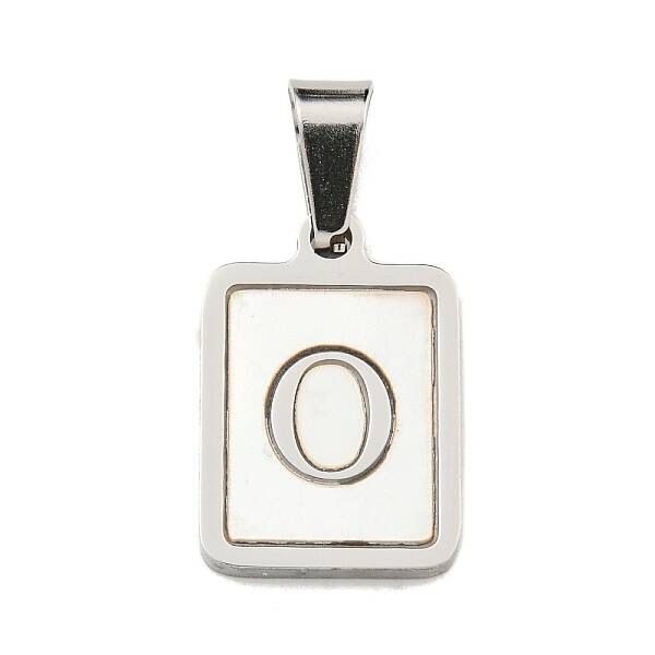 304 Stainless Steel Pave Natural White Shell Pendants