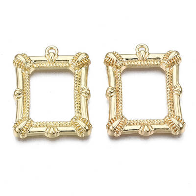 Rack Plating Alloy Open Back Bezel Pendants