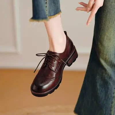 CHIKO Afaf Round Toe Block Heels Oxfords Shoes