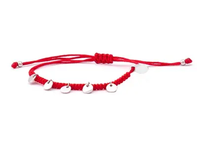Beneto Exclusive Bracciale Cabalistico Rosso Con Cordino E Ciondoli Agb556