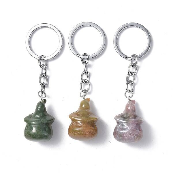 Natural Indian Agate Keychains