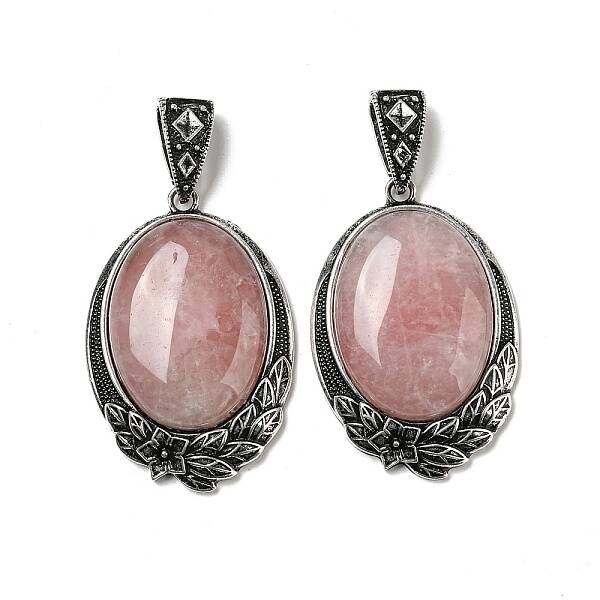 Natural Rose Quartz Big Pendants