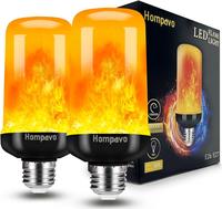 Hompavo 【Upgraded】 LED Flame Light Bulbs, 4 Modes Flickering Light Bulbs with Upside Down Effect, E26/E27 Flame Bulb for ...