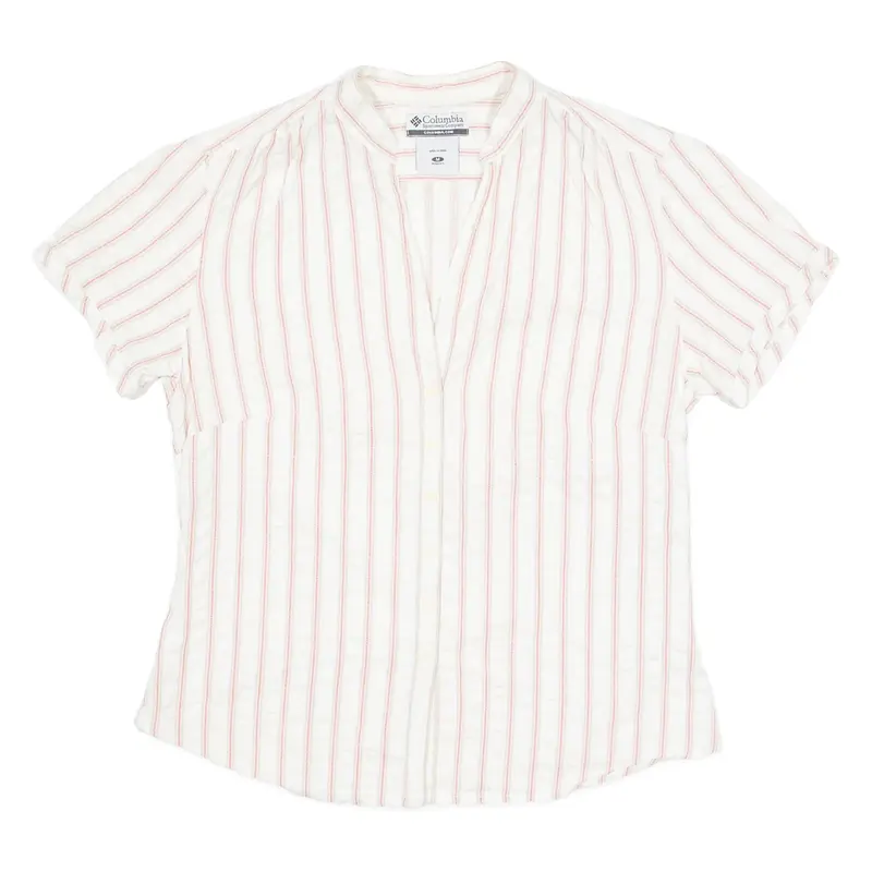 COLUMBIA Womens Shirt White Striped M