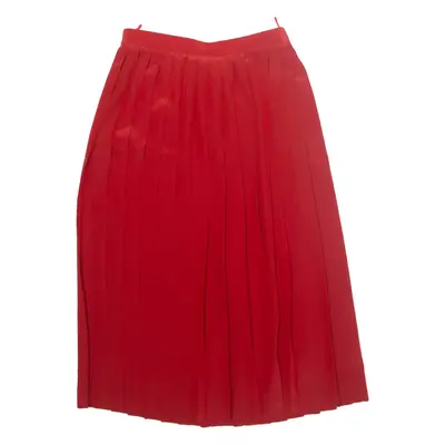 MAZY WEST Womens Pleated Skirt Red Midi L