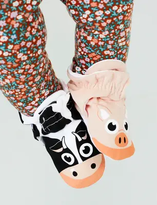 CALF & PIGLET NON-SLIP BABY BOOTIES | Size: 12-18M