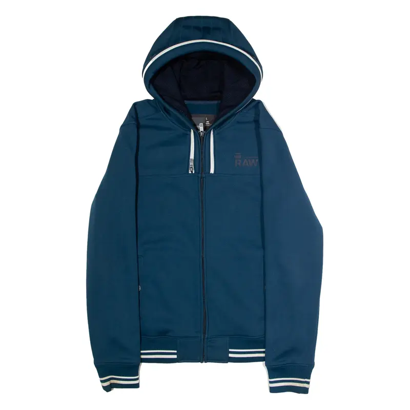 G-STAR RAW Mens Shell Jacket Blue Hooded L