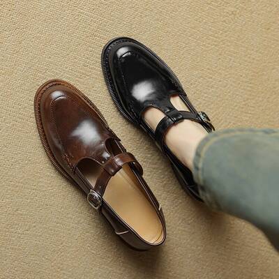 CHIKO Kareema Round Toe Block Heels T-Strap Shoes