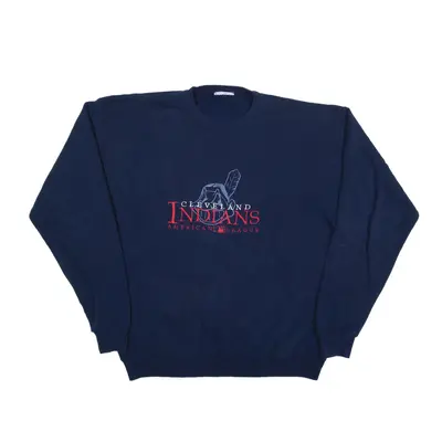 MLB Cleveland Indians Sweatshirt Blue Mens L