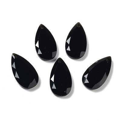 Natural Obsidian Faceted Pendants