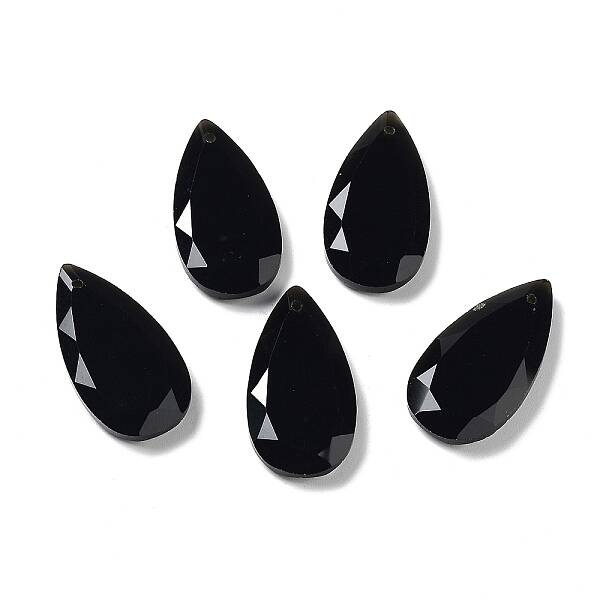 Natural Obsidian Faceted Pendants