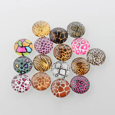 Animal Skin Printed Glass Cabochons