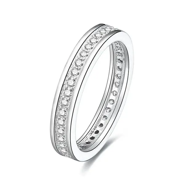Beneto Silver ring with zirconia AGG26 - Circuit: 50 mm