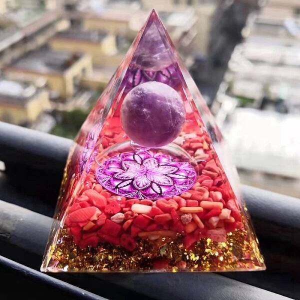 Orgonite Pyramids with Natural Red Jasper