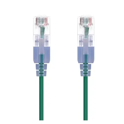 16335 Monoprice Cat6A Ethernet Patch Cable SlimRun Snagless RJ45 550MHz UTP Pure Bare Copper 10G 30AWG 10-Pack 14ft Green
