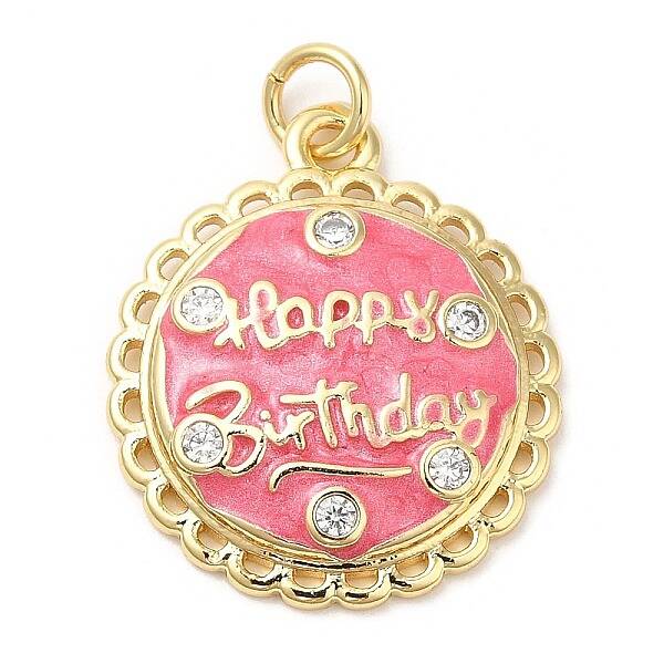 Brass Micro Pave Cubic Zirconia Pendants