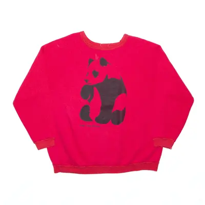 Panda Bear Red 90s USA Sweatshirt Mens L