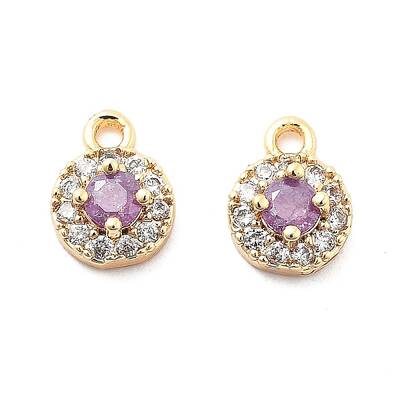 Brass Micro Pave Cubic Zirconia Charms