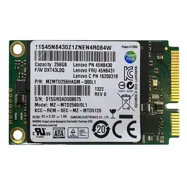 MZMTD256HAGM-000L1 Samsung PM841 Series 256GB Triple-Level Cell SATA 6Gb/s mSATA 1.8-inch Solid State Drive