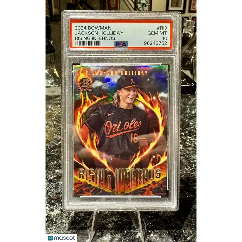 Jackson Holliday PSA 2024 Bowman Chrome RC Rising Infernos Orioles 10 GEM MINT