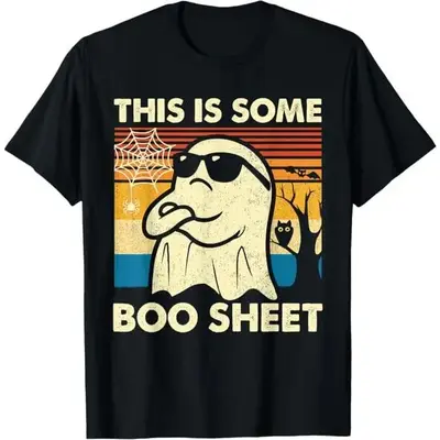 Funny Halloween Shirts For Men, This is Some Boo Sheet Ghost Retro Funny Halloween Men Women T-Shirt Menswear - Available fro...