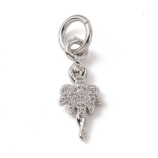 Brass Micro Pave Cubic Zirconia Charms