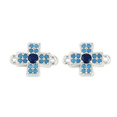 Brass Blue Cubic Zirconia Connector Charms