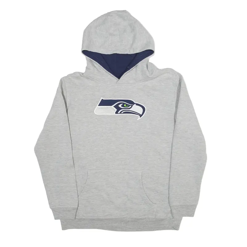 NFL Seattle Seahawks USA Hoodie Grey Pullover Boys L