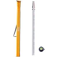 VEVOR Aluminum Grade Rod, 18-Feet/10ths 6 Sections Telescopic Measuring Rod,Double-Sided Scale 1/10ft Leveling Rod Stick,Alum...