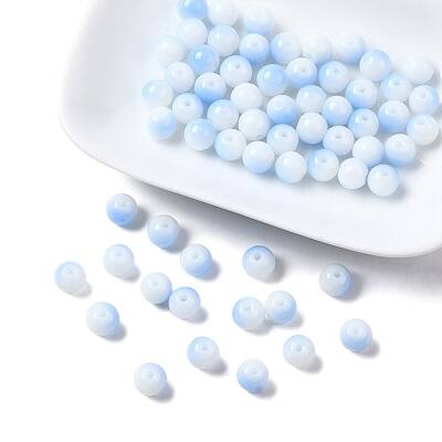 Two Tone Opaque Baking Painted Glass Beads Strands