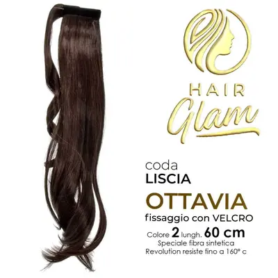 HAIR GLAM OTTAVIA CODA W/VELCRO FIBER REVOLUTION Length 60 2 cm