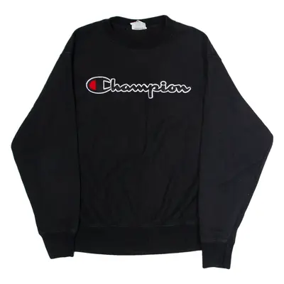 CHAMPION REVERSE WEAVE Mens Sweatshirt Black Crew Neck L