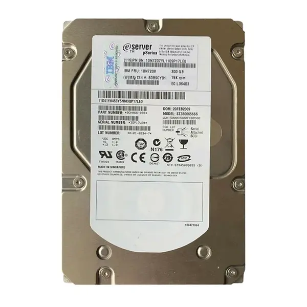 10N7208 IBM 300GB 3Gb/s SAS 15000 3.5-Inch Hard Drive
