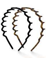 Zig Zag Headbands, Recycled Plastic Wavy Hair Band with Teeth, Headband for Women and Men, Classic 90s Hair Accessories, 2pcs...