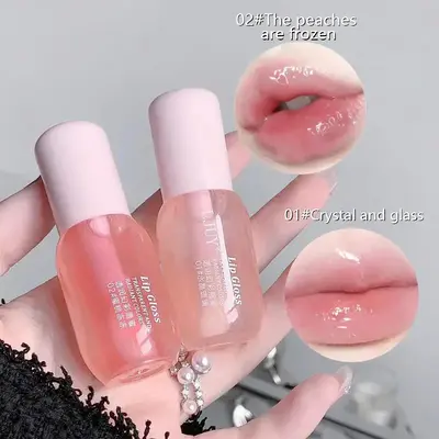 Moisturizing Lip Balm, 2 Counts/set Hydrating Glossy Lip Glaze Stick Plumping Lip Oil for Girls & Women, Fall Gift, Christmas...