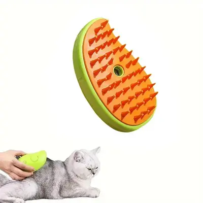 3 In 1 Pet Steam Brush, Rechargeable Pet Hair Removal Brush, Pet Grooming Brush, Pet Massage Comb, Pet Cleaning Supplies
