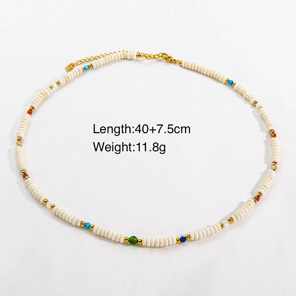 Handmade Natual Pearl & Natural Quartz & Shell Beaded Necklaces