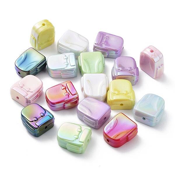 UV Plating Rainbow Iridescent Acrylic Beads