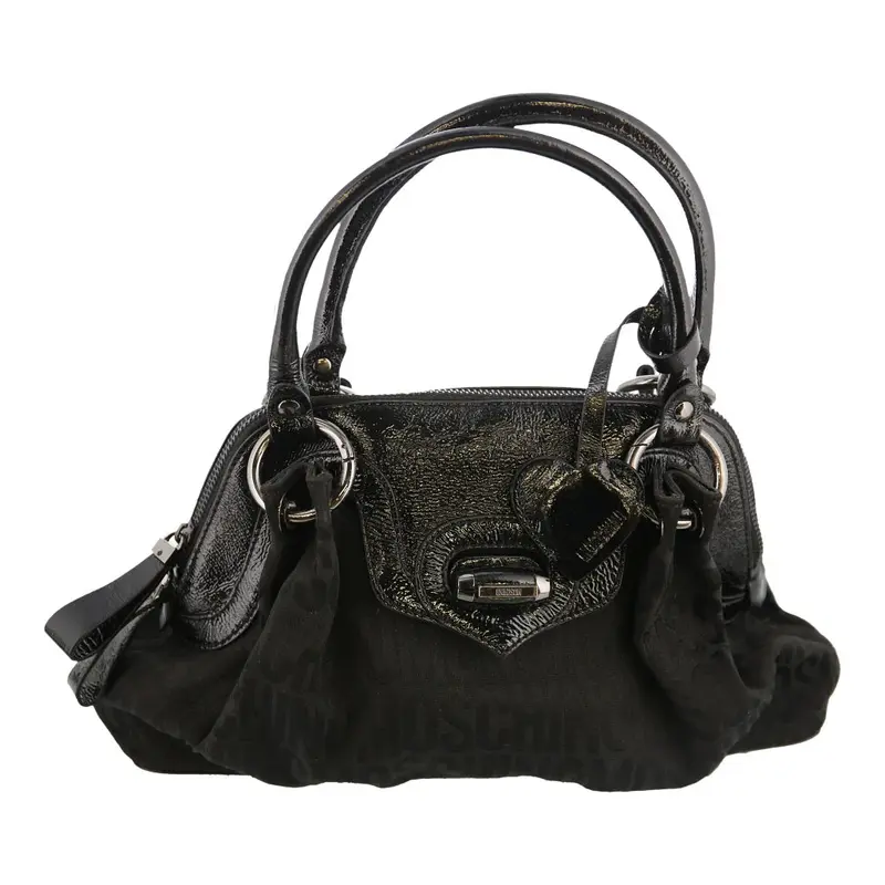 Monogram Print Moschino Spellout Bag - No Size Black Polyester Blend | Size: no size